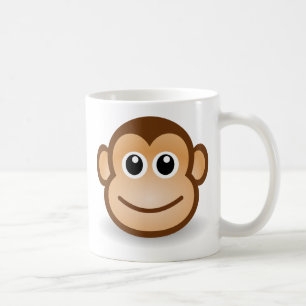 Lyckligt apaansikte för gullig tecknad kaffemugg