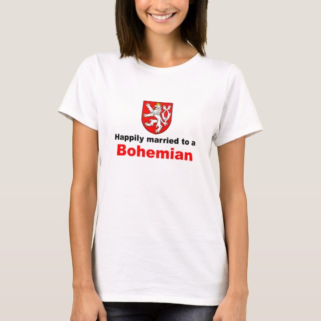 Lyckligt att gifta sig till en bohem tee shirt (Framsida)