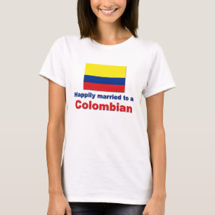 Lyckligt att gifta sig till ett colombianskt t shirt