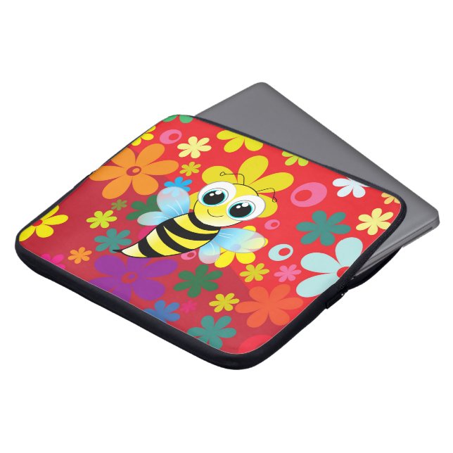 Lyckligt bi laptop sleeve (Framsida topp)