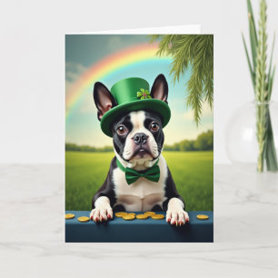 Lyckligt Boston Terrier-dagen-kort Kort