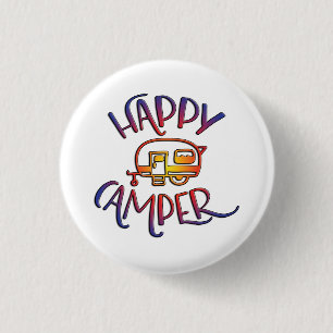 Lyckligt campareemblem knapp