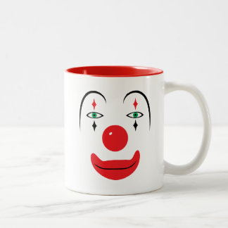 Lyckligt clownansikte Två-Tonad mugg