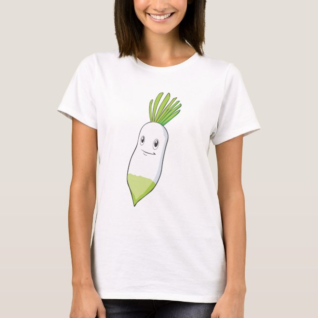 Lyckligt Daikon le Tee Shirt (Framsida)