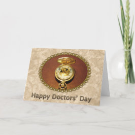 Lyckligt doktor ur för dagguld kort
