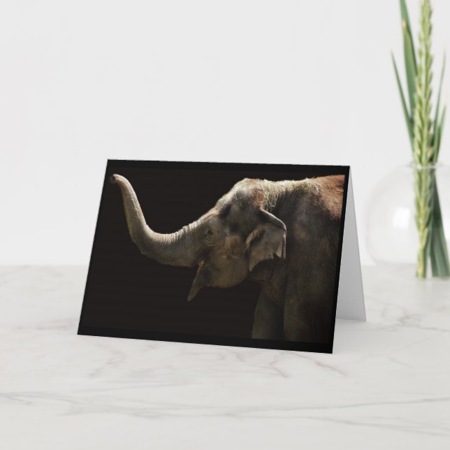 Lyckligt Elefant-Tomt kort (Framsida)