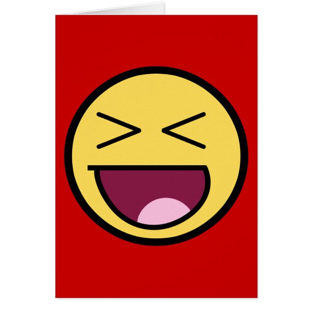 Lyckligt enormt ansiktekort hälsningskort (Framsidan)