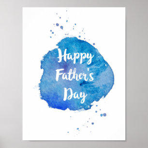 Lyckligt far Day Watercolor-stänk Poster