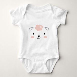 Lyckligt fluffigt ansikte för rosababyfår t shirt