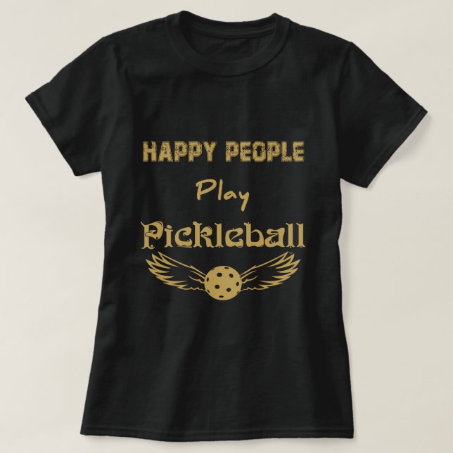 Lyckligt folk lek Pickleball T Shirt (Design framsida)