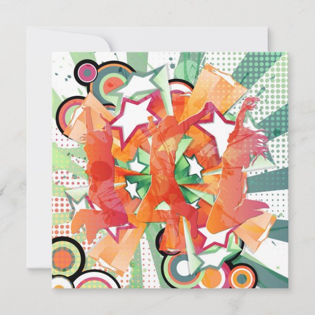 Lyckligt folk partyinbjudan inbjudningar (Framsida)