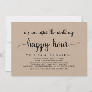 Lyckligt För Evigt Bröllop Elopement Happy Hour Inbjudningar