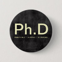 Lyckligt frånskild Ph.D (positivt) som är rolig,