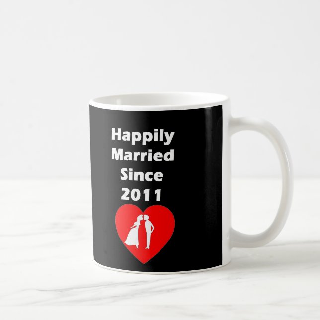 Lyckligt gift efter 2011 kaffemugg (Höger)