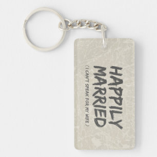Lyckligt gift rolig keychain nyckelring