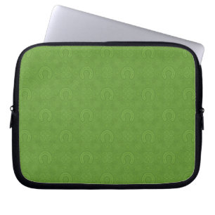 Lyckligt grönt symbolsmönster laptop fodral
