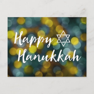 lyckligt hanukkah bokehljus helg vykort