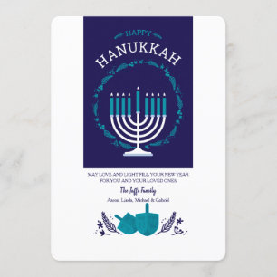 Lyckligt Hanukkah hälsningkort Inbjudningar