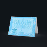 Lyckligt Hanukkah kort<br><div class="desc">Lyckligt Hanukkah kort som presenterar en menora,  davidsstjärnan och BSA'SENS universella Emblem.</div>