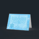 Lyckligt Hanukkah kort<br><div class="desc">Lyckligt Hanukkah kort som presenterar en menora, davidsstjärnan och BSA'SENS universella Emblem.</div>