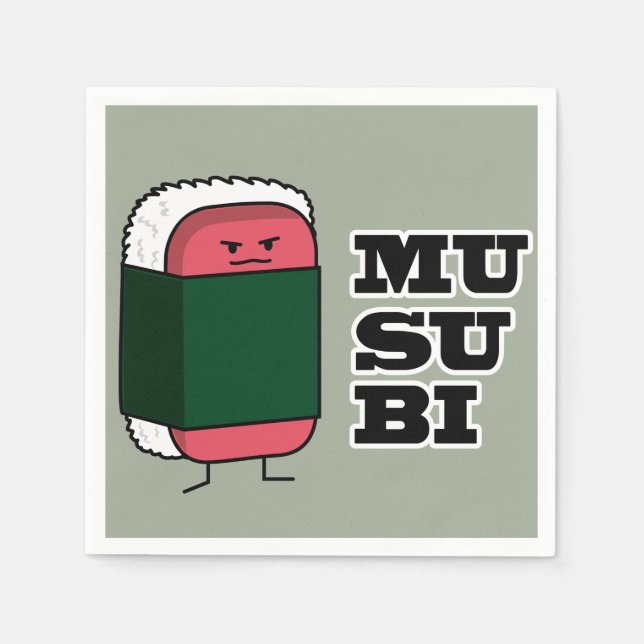 Lyckligt hawaianskt Nori för Musubi SpamSushi Pappersservett (Framsidan)