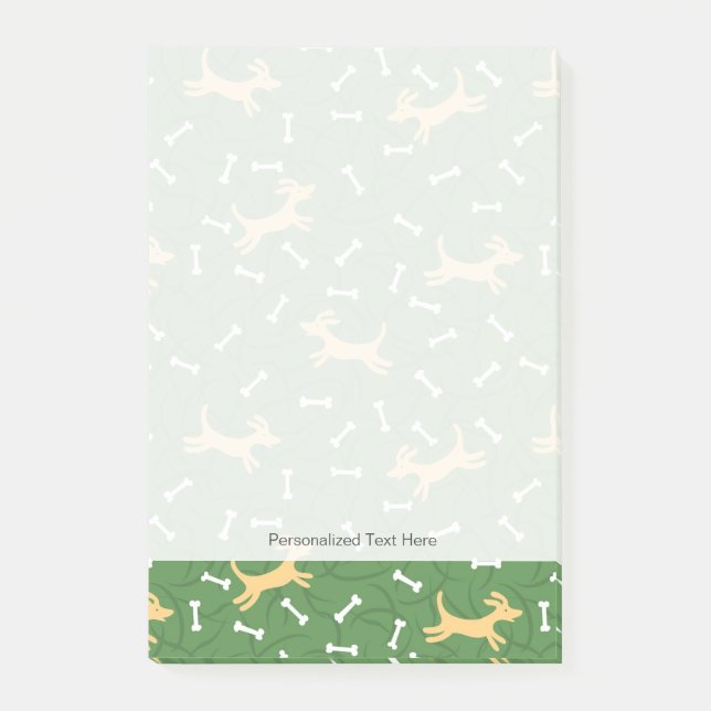 lyckligt hundar med ben post-it block (Framsida)