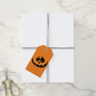 Lyckligt jack o lanternpumpaansikte - skräddarsy presentetikett