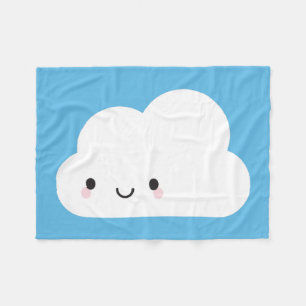 Lyckligt Kawaii moln Fleecefilt