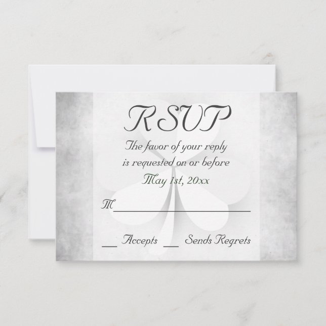 Lyckligt Klöver Grått Grönt Orange Irländsk Bröllo OSA Kort (Framsida)