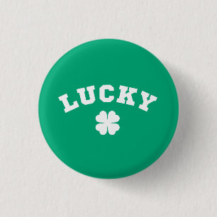 Lyckligt Klöver St. Patricks Dag Knapp