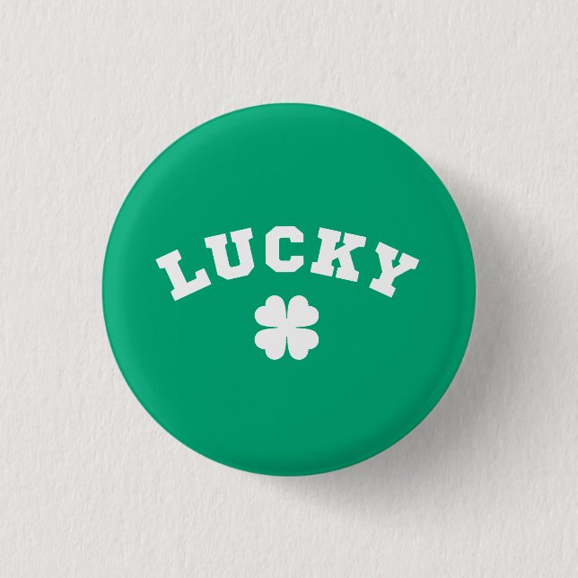 Lyckligt Klöver St. Patricks Dag Knapp (Framsida)