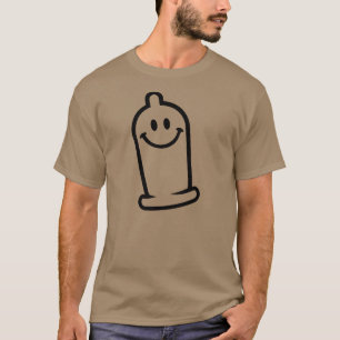 Lyckligt kondomansikte t shirt