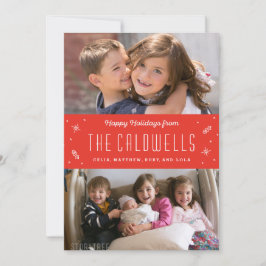 Lyckligt kort för familjhelgdagfoto