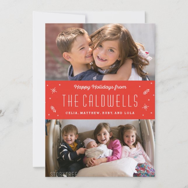 Lyckligt kort för familjhelgdagfoto (Framsida)