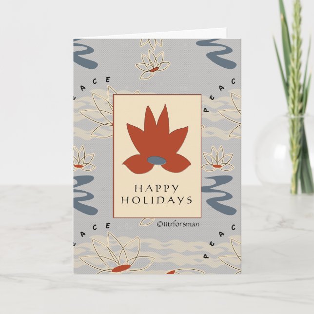 Lyckligt kort för lotusblommafredkort (Framsida)