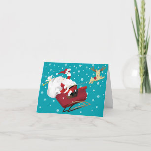 Lyckligt kort för Santa och renjulhälsning