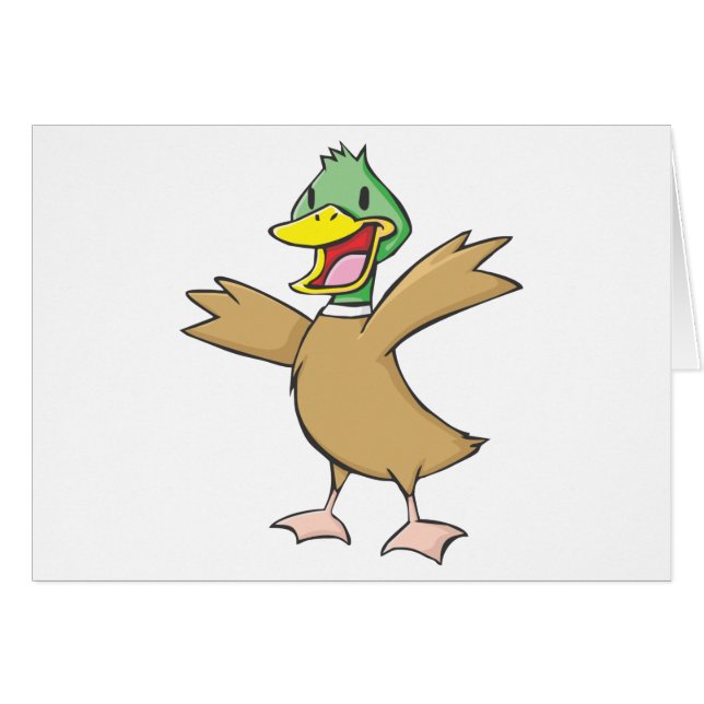 Lyckligt le för gräsandanka hälsningskort (Framsidan Horizontal)