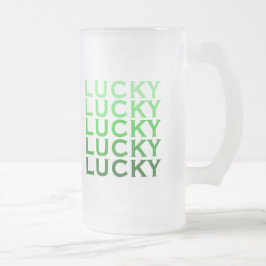 Lyckligt lyckligt lyckligt lyckligt frostat ölglas
