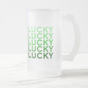 Lyckligt lyckligt lyckligt lyckligt frostat ölglas