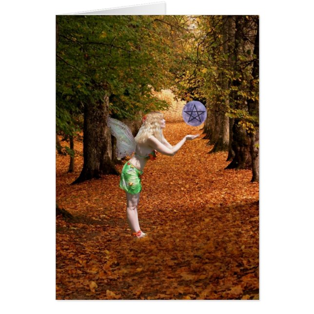 Lyckligt Mabon Pagan älvakort Hälsningskort (Framsidan)