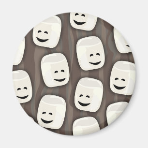 Lyckligt Marshmallowvänmönster Magnet