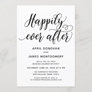 Lyckligt någonsin efter typografibröllopinbjudan inbjudningar