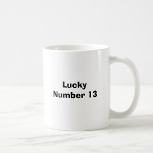 Lyckligt numrera 13 kaffemugg