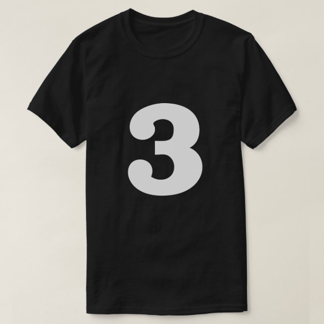 Lyckligt numrera 3 tee (Design framsida)