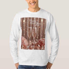 lyckligt nytt år champagne glöd långärmad t shirt