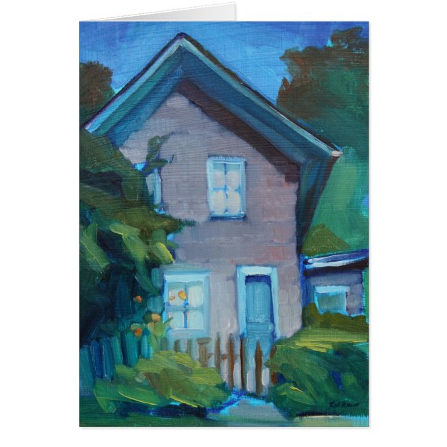 Lyckligt nytt hus - kort för grann eller homeowner (Framsidan)