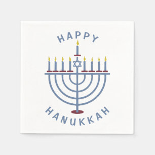 Lyckligt papper för Hanukkah menoraparty Pappersservett
