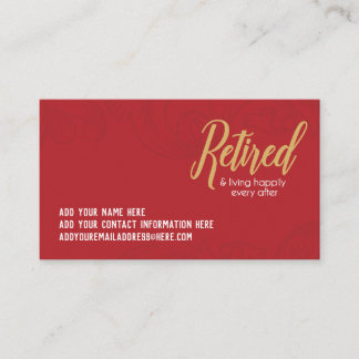 Lyckligt pensionerade visitkortar visitkort