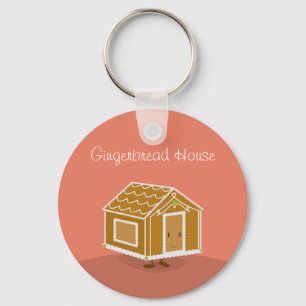 Lyckligt pepparkakahus Keychain Nyckelring