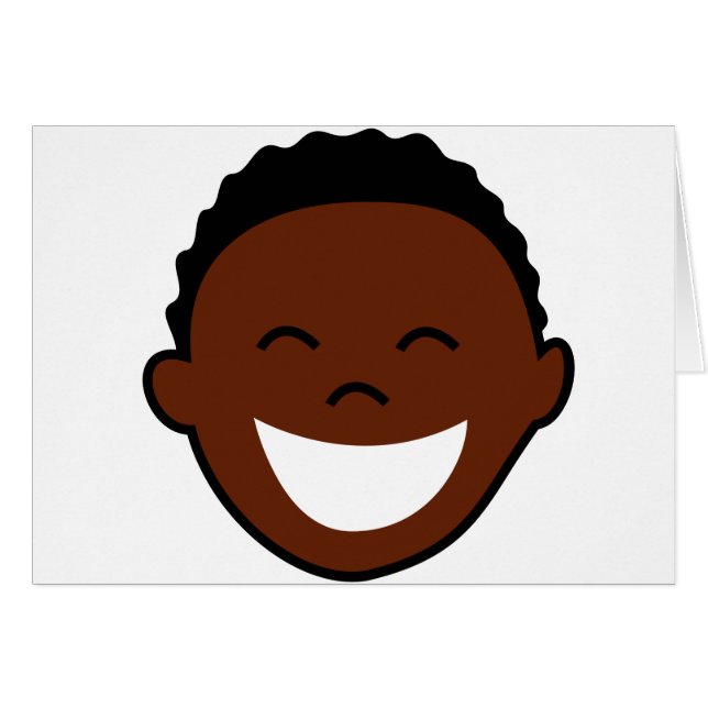 Lyckligt pojkeansikte hälsningskort (Framsidan Horizontal)